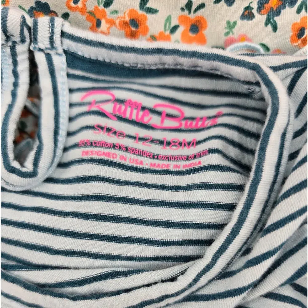 Ruffle ‎ Butts Floral Striped Romper